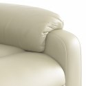 VidaXL Podnoszony fotel rozkładany, kremowy, obity sztuczną skórą