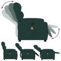 VidaXL Rozkładany fotel masujący, elektryczny, ciemnozielony, aksamit