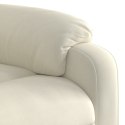 VidaXL Rozkładany fotel masujący, kremowy, obity aksamitem