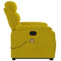 VidaXL Rozkładany fotel masujący, podnoszony, żółty, aksamitny
