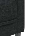 VidaXL Sofa 2-osobowa, czarna, tapicerowana tkaniną