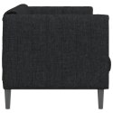 VidaXL Sofa 3-osobowa, czarna, tapicerowana tkaniną