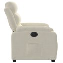 VidaXL Elektryczny fotel rozkładany, kremowy, obity aksamitem