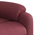VidaXL Elektryczny fotel rozkładany, winna czerwień, obity tkaniną