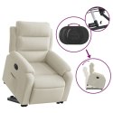 VidaXL Elektryczny, podnoszony fotel rozkładany, kremowy, aksamit