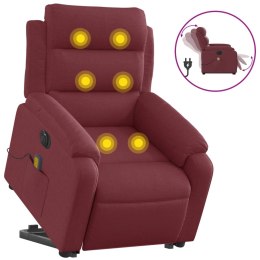VidaXL Podnoszony fotel masujący, elektryczny, rozkładany, czerwony