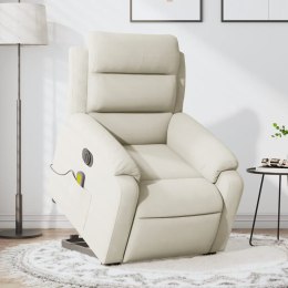 VidaXL Podnoszony fotel masujący, elektryczny, rozkładany, kremowy
