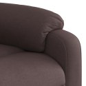 VidaXL Podnoszony fotel masujący, rozkładany, ciemnobrązowy, tkanina