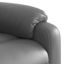 VidaXL Podnoszony fotel masujący, rozkładany, szary, ekoskóra
