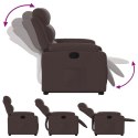 VidaXL Podnoszony fotel rozkładany, ciemnobrązowy, obity tkaniną