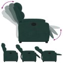 VidaXL Podnoszony fotel rozkładany, ciemnozielony, aksamitny