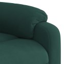 VidaXL Podnoszony fotel rozkładany, ciemnozielony, aksamitny