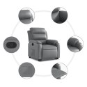 VidaXL Podnoszony fotel rozkładany, szary, obity sztuczną skórą