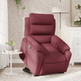 VidaXL Podnoszony fotel rozkładany, winna czerwień, obity tkaniną