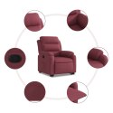 VidaXL Podnoszony fotel rozkładany, winna czerwień, obity tkaniną