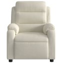VidaXL Rozkładany fotel masujący, elektryczny, kremowy, aksamit