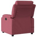 VidaXL Rozkładany fotel masujący, elektryczny, winna czerwień, tkanina
