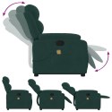 VidaXL Rozkładany fotel masujący, podnoszony, ciemnozielony, aksamitny