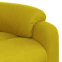 VidaXL Rozkładany fotel masujący, żółty, obity aksamitem