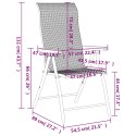VidaXL Składane krzesła ogrodowe, 2 szt., szare, rattan PE