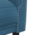 VidaXL Sofa 3-osobowa, niebieska, tapicerowana aksamitem