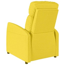 VidaXL Elektryczny fotel rozkładany, jasnożółty, tkanina