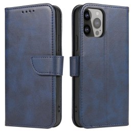 Pokrowiec etui z klapką i portfelem do Samsung S24 Ultra Magnet Case niebieskie