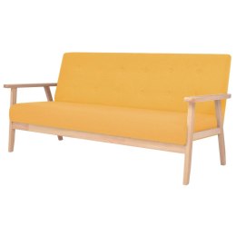  3-osobowa sofa tapicerowana żółta