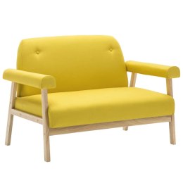  Sofa 2-osobowa tapicerowana tkaniną żółta