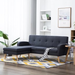  Sofa w kształcie L obita tkaniną 186x136x79 cm ciemnoszara