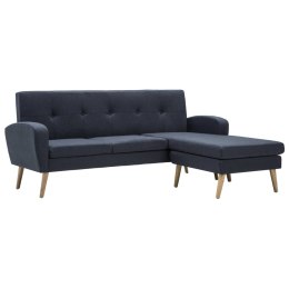  Sofa w kształcie L obita tkaniną 186x136x79 cm ciemnoszara