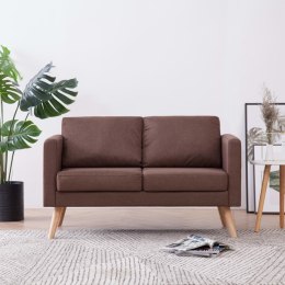  2-osobowa sofa tapicerowana tkaniną brązowa