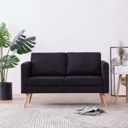  2-osobowa sofa tapicerowana tkaniną czarna