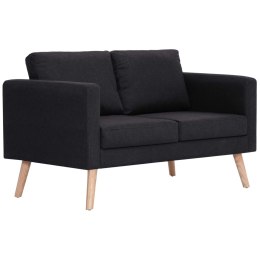  2-osobowa sofa tapicerowana tkaniną czarna