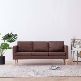  3-osobowa sofa tapicerowana tkaniną brązowa