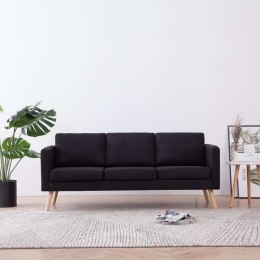  3-osobowa sofa tapicerowana tkaniną czarna