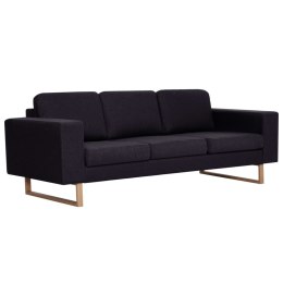  3-osobowa sofa tapicerowana tkaniną czarna