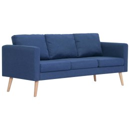  3-osobowa sofa tapicerowana tkaniną niebieska