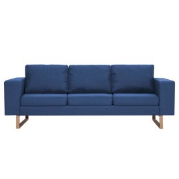  3-osobowa sofa tapicerowana tkaniną niebieska