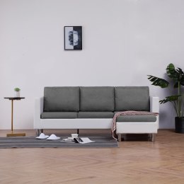  3-osobowa sofa z poduszkami biała sztuczna skóra