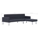  Sofa w kształcie litery L ciemnoszara poliester