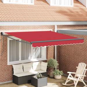 Markiza wysuwana czerwony 300 x 250 x 165 cm Poliester i Metal