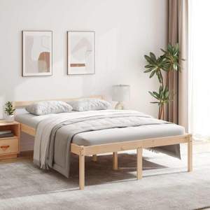 Łóżko dla seniora, 135x190 cm, lite drewno sosnowe