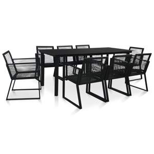 5-cz. zestaw mebli ogrodowych, rattan PVC, czarny