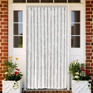 Zasłona przeciwko owadom, jasnoszaro-biała, 100x220 cm, szenil