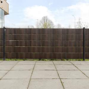 Parawany balkonowe, 10 szt., brązowo-czarne, 255x19cm rattan PE