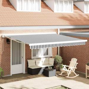 Zwijana markiza, antracytowo-biała, 4x3 m, tkanina i aluminium