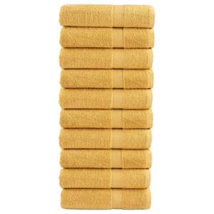 Ręczniki premium, SOLUND 10 szt., złote, 100x150 cm, 600 g/m²