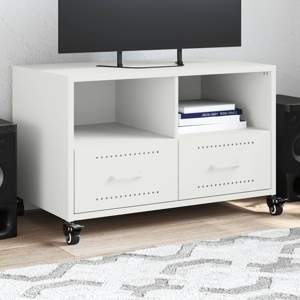 Szafka RTV, biała, 68x39x43,5 cm, stal