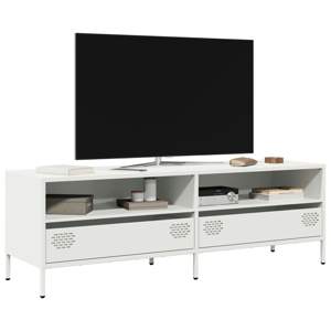 Szafka RTV, biała, 135x39x43,5 cm, stal walcowana na zimno